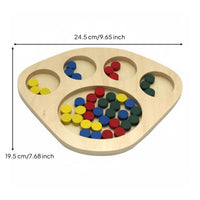 Wooden Color Sorting Tray Early Education Child-Centered Sorting Toy Fine Motor Skill Development Wooden Learning Board for Preschoolers, Kindergarten