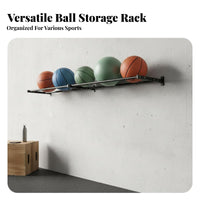 Space Saving Exercise Ball Wall Rack Multi-Purpose Exercise Ball Storage Rack Heavy Duty Easy to Install for Garage