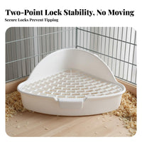 Guinea Pig Litter Pan Easy to Clean Guinea Pig Corner Toilet Hare Potty Tray Detachable Design Small Pet Toilet with Grate