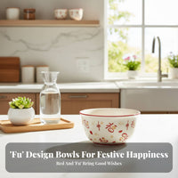 Ceramic Rice Bowl, Cartoon Design, Festive Tableware, Home, Adult