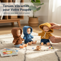 20cm Doll Clothes Set: Hooded Sweatshirt & Jeans for Cotton Dolls
