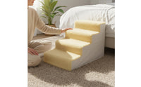 4-Step Pet Stairs Lightweight Puppy Sofa Stairs Dog Bed Steps Easy Assembly Soft Cat Climbing Ladder Machine-Washable Cover