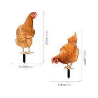 2 Pieces Acrylic Chicken Silhouettes Decorative Silhouette Statue Weatherproof