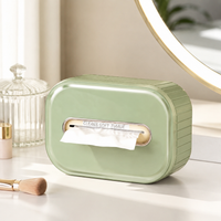 Wall Mounted Tissue Box Holder Square, Modern Minimalist Pull Out Tissue Dispenser, PET Spring Loaded for Bathroom & Kitchen