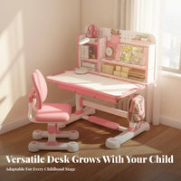 Adjustable Kids Desk and Chair Set Erasable Desktop Kids Desk and Chair Set Height Adjustable Learning Table for Parents, Bedroom, Home