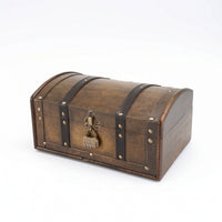 Wooden Box with Curved Lid Distressed Decorative Keepsake Storage Chest Rustic Wooden Keepsake Box for Collectors