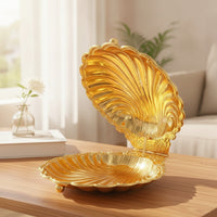 Clam Shell Dish Decorative Clamshell Tray Fruit Bowl with Base for Party