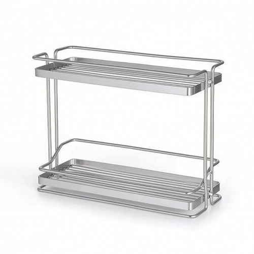 Counter Shelf Organizer with Two Tiers Ventilated Countertop Shelf Organizer