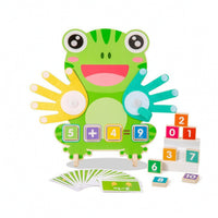 Preschool Frog Math Board with Clock Stem Math Learning Game with Cards Stable Counting Game with Cards Safe for Preschoolers