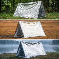 Reflective Emergency Tent with Aluminum Foil Compact Emergency Survival Tent Foldable Survival Shelter Portable for Survivalists