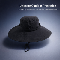Unisex Bucket Hat with Adjustable Drawstring for Outdoor Activities, Wide Protection for Fishing Hiking Mountain Climbing Breathable Gardening