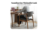 Upholstered Wooden Dining Chair Nordic Design Armchair Solid Wood Wood Frame Minimalist Aesthetic for Study, Meeting Room