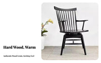 Curvedspine Support Wooden Armchair Full Wood Construction Dining Chair Integrated Armrests Ergonomic Comfort for Living Room
