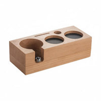 Espresso Tamping Station Walnut Wood Wooden Portafilter Holder for Home Kitchen