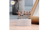 5 Pieces Hand-Painted Resin Police Figures White Hats Miniature Police Figures Tabletop Display Community Helper Figure
