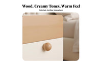 Nightstand with Drawers Two-Tsingle Design design Two-Tsingle End Table Wooden Grain Finish