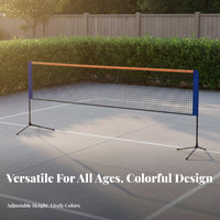Easy Setup Badminton Net with Stand Long-Lasting Construction Portable Badminton Net Stable Base Wear-Resistant for Family, Kids, Indoor, Backyard