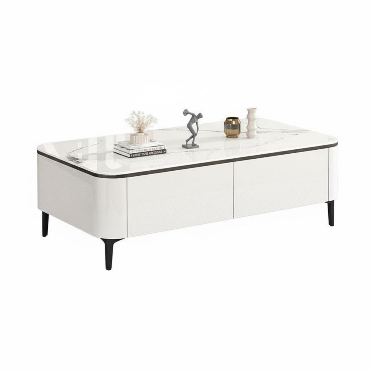 TV Stand and Coffee Table Set Scratch Resistant Sintered Stone Top TV Cabinet Large Storage Capacity Media Console and Table Set