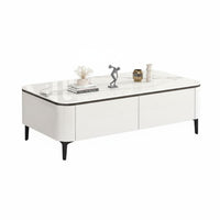 TV Stand and Coffee Table Set Scratch Resistant Sintered Stone Top TV Cabinet Large Storage Capacity Media Console and Table Set