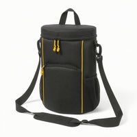 Structured Tennis Ball Bag with Shoulder Strap Handsunrestricted Cylindrical Sports Bag with Pockets Lightweight Versatile for Coaches