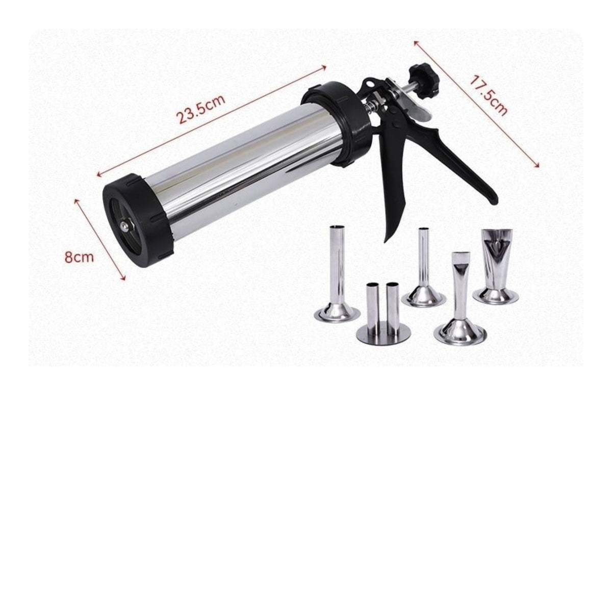 Manual Sausage Stuffer Heavy Duty Kitchen Tool Multiple Stuffing Tubes