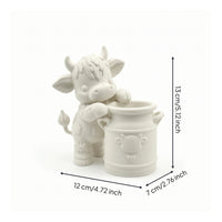 Cow Planter Adorable Cow Figurine with Planter Compact for Home Office, Nursery