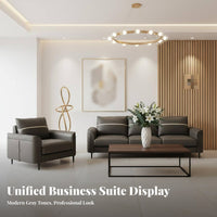 Modern Design 3-Seater Sofa and Coffee Table Set Minimalist aesthetic 3-Seater Sofa Professional Look Office Furniture Padded Armrests for Corporate Clients, Adults, Reception Area, Waiting Room