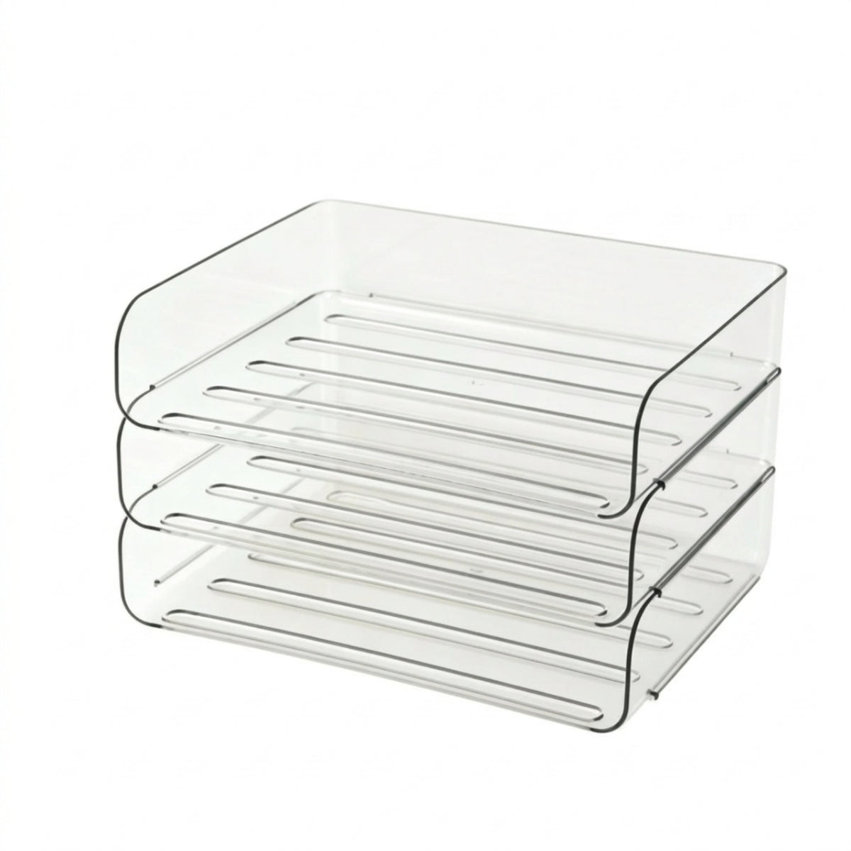 Clear Desk Organizer with Shelves Transparent Acrylic Book Stand Multi-Tier