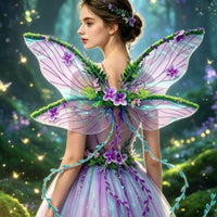 Wearable Fairy Wings with Ribbons Translucent Cicada Wings Ethereal Costume Accessory Semi-Transparent for Cosplayers, Photo Shoots