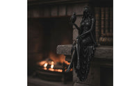 Decorative Hooded Figure Statue Dark Fantasy Gothic Statue Detailed Sculpture Freestanding for Goths, Book Lovers, Bookshelf, Mantel, Reading Nook