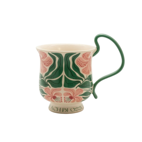 Ceramic Mug with Handle Glazed Coffee Cup Flared for Home Office