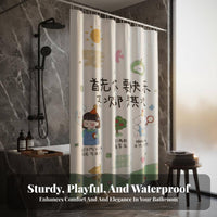 Geometric Pattern Shower Drape Waterresistant Bath Curtain sturdyDuty for homeowners