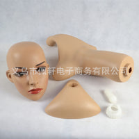 女头模特展示道具 可拆卸活动女头模PVC头模带帽子眼镜假发头模特