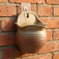 Plant Pots and Hanging Basket for Garden Decor, Retro Embossed Wall Planter for Home Office, Handmade Wall Hanging, Air Plant with Drainage Hole