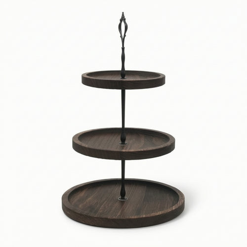 3 Tier Cupcake Stand Wooden Tiered Serving Tray Sturdy for Kitchen Counter