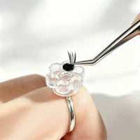 100 Pieces Lash Glue Tray with Flower Wells Compact Lash Tray Portable Holder for Beauticians