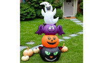 Bright Stacked Halloween Inflatable Lighted Inflatable Pumpkin Outdoor Yard Decoration Glowing for Lawn