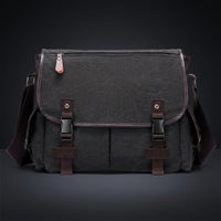 Laptop Bag and Travel Bag with Shoulder Strap, Large Capacity Student Bag with Polyester Lining, Crossbody Bag Men with Flap Buckle, Bag Men