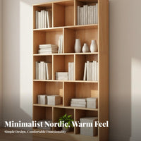 Freestanding Bookcase Large Capacity Freestanding Bookcase with Legs Sturdy Structure Multi-Compartment Bookshelf for Homeowners, Living Room, Bedroom