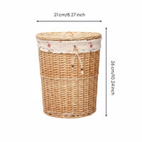 Wicker Laundry Hamper with Lid Large Capacity Wicker Storage Bin for Bedroom