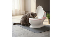 Large Capacity Miniature Toilet Water Bowl Anti-Tip Toilet Shaped Pet Bowl Easy to Clean Novelty Pet Water Dispenser Promotes Hydration for Cats, Dogs