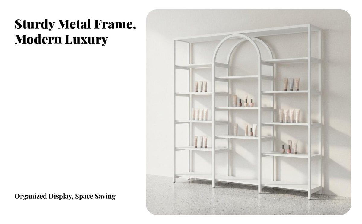 Cosmetic Display Rack Multifunctional Freestanding Display Rack Versatile Design Multi-Tier Retail Stand for Retailers, Boutique, Supermarket, Bedroom