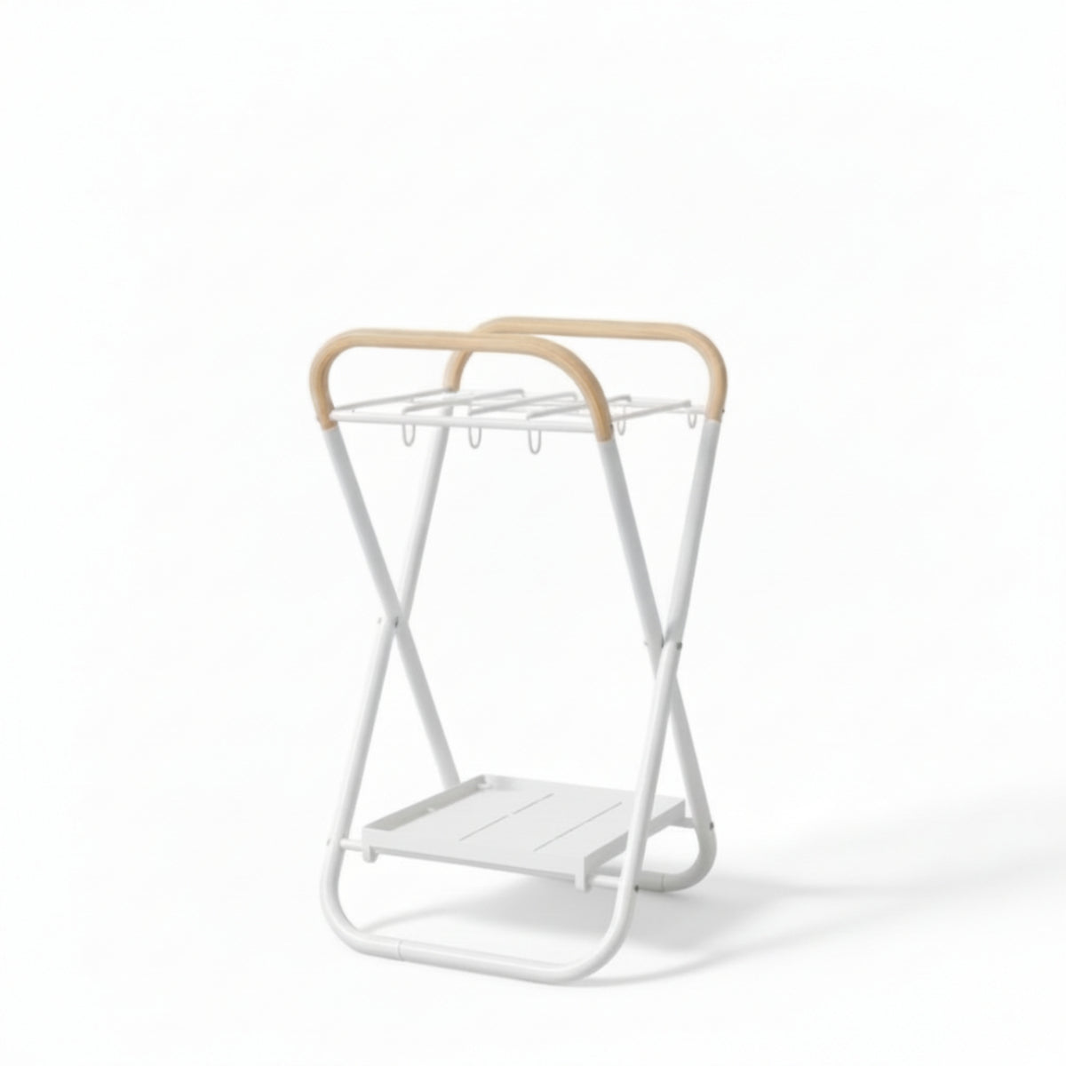 1 Piece Entryway Umbrella Stand Freestanding Holder Rack Organizer with Hooks Metal Anti-rust Removable Tray Suitable for Gift Giving Home Decoration Lobby