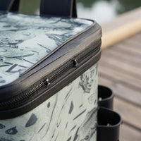 Tackle Backpack with Rod Holders EVA Hard-Shell Fishing Backpack Fishing Gear Bag Two Shoulder Straps Zippered Top