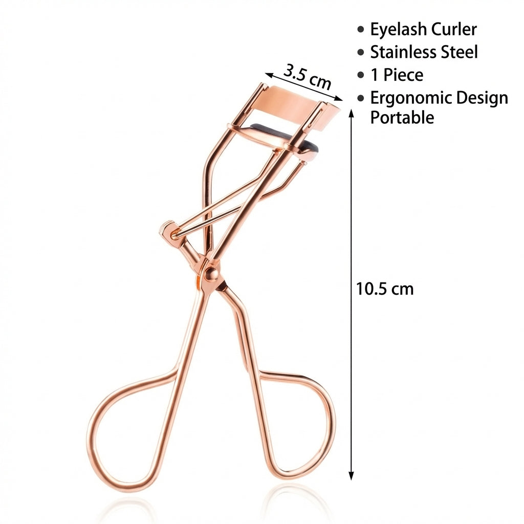 Eyelash Curler Stainless Steel Manual for Daily Makeup, Travel Non-Electric Design, Cosmetic for Lashes