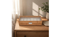 Bamboo Watch Box Wood Grain Watch Storage Box Clasp Closure