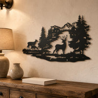 Mountain Cabin Wall Decor Cutout Design Woodland Deer Wall Decoration Gift Idea