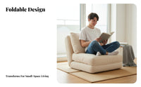 Fold-Expandable Single Bed Chair Lazy Sofa Transformable Sleeper Chair Cleanable Cover Easy Setup for Students, Young Adults