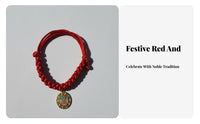 Pet with Lucky Charm Handmade Red String Pet Eye-Catching Design Gentle Pup Necklace for Cats, Dogs, Festivals, Daily Wear, Photo Shoots