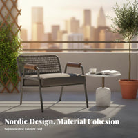 Woven Armchair Waterproof Garden Sofa Nordic Design Minimalist for partners, Adults, rearyard, Porch, Deck